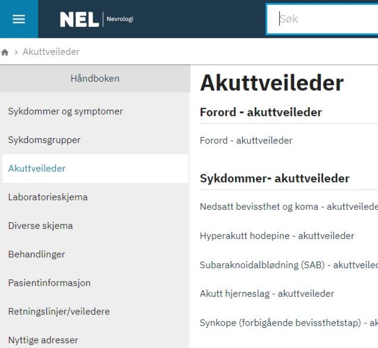 Veileder I Nevrologi – Nye Nettsider Og Funksjoner - Helsebiblioteket